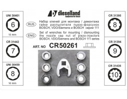 Комплект ключей под гайки распылителя пьезо форсунок Bosch и Siemens — DL-CR50261-foto4