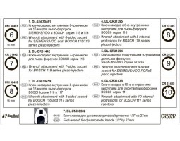 Комплект ключей под гайки распылителя пьезо форсунок Bosch и Siemens — DL-CR50261-foto5